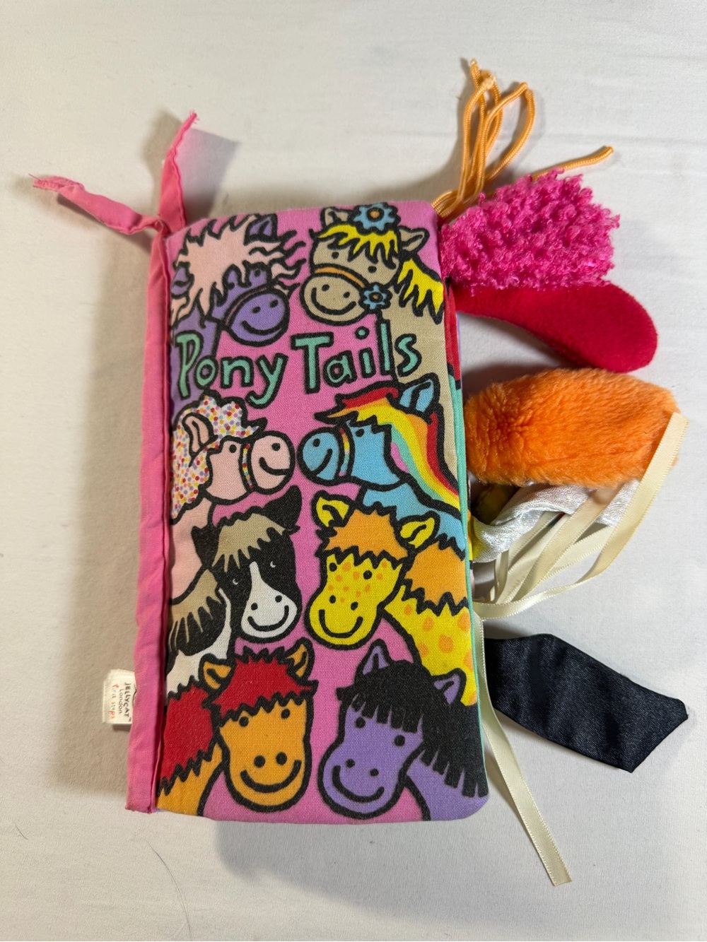 Jellycat Pony Tails Soft Book Anne Wilkinson Sensory Horse Cloth Book 9"
